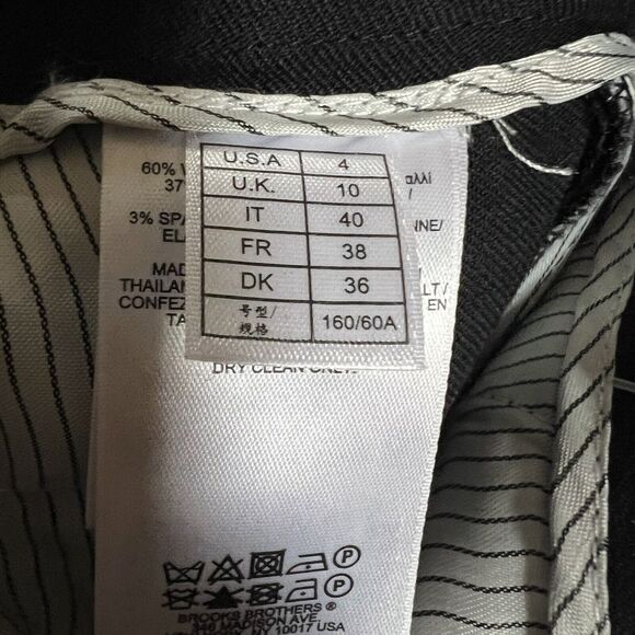 Brooks Brothers Red Fleece Wool Blend Pants Black Tux Trousers Straight Leg Sz 4 - Picture 7 of 8